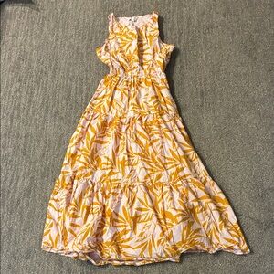 On 34th Yellow Leaf-Print Sleeveless Maxi Dress